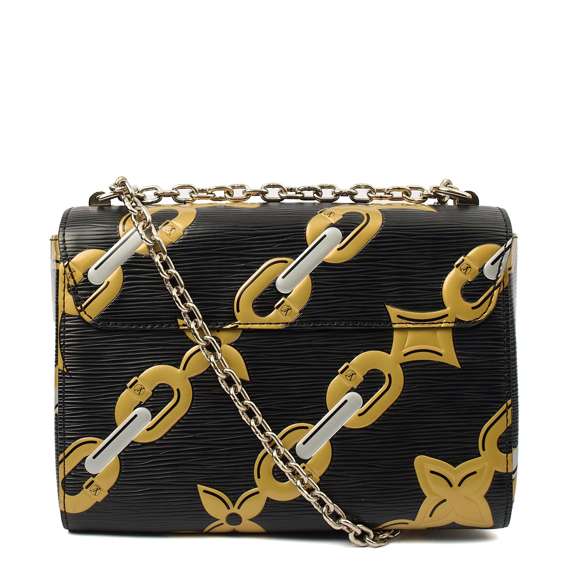 Louis Vuitton Cross Body Twist MM in Black, Epi Leather — Top View