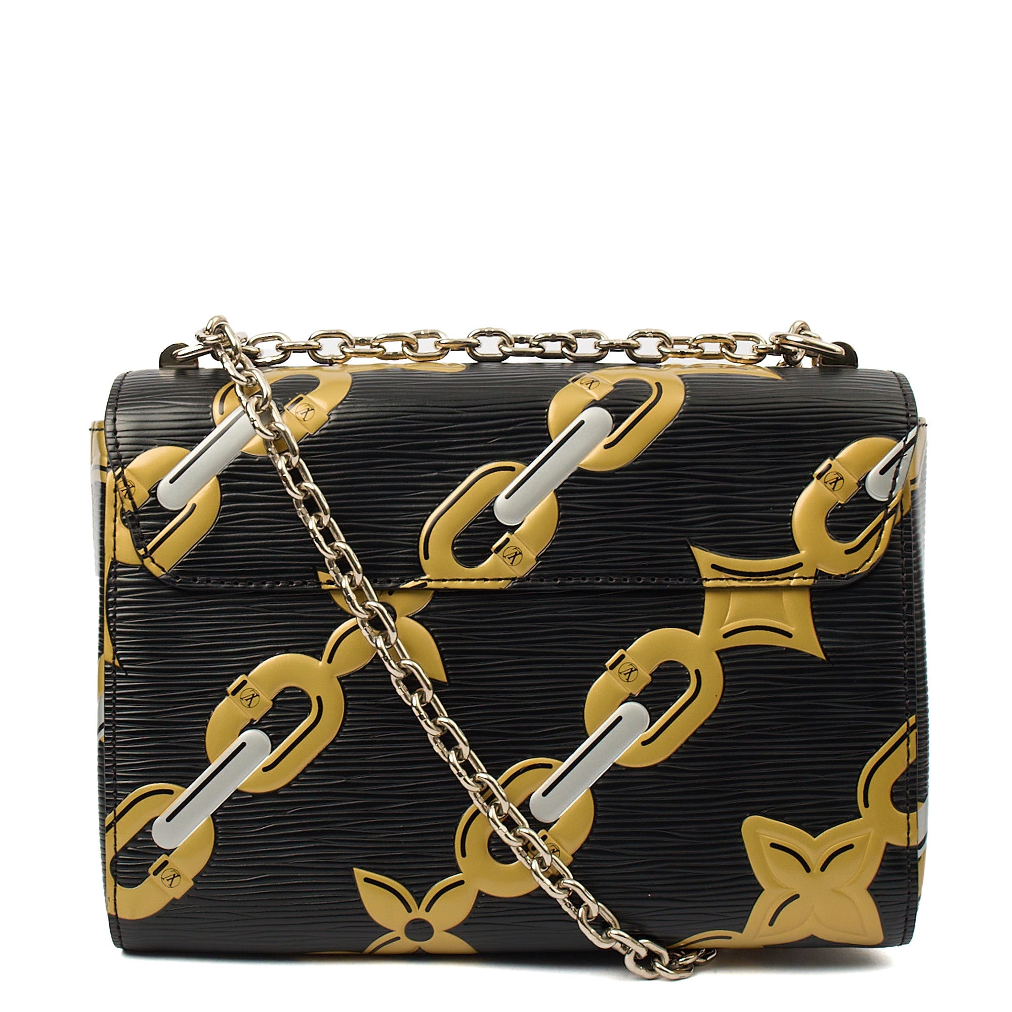 Louis Vuitton Cross Body Twist MM in Black, Epi Leather — Top View