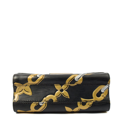 Louis Vuitton Cross Body Twist MM in Black, Epi Leather — Detail View