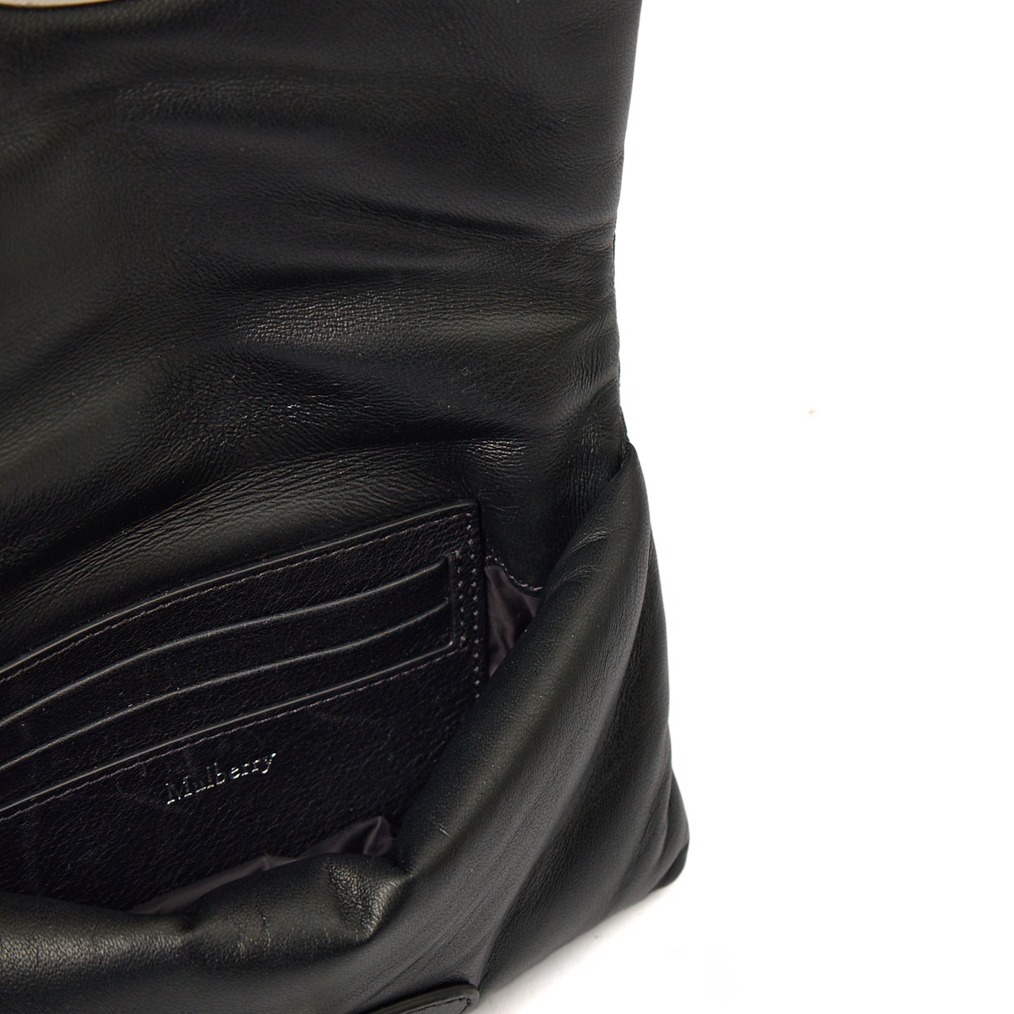 Mulberry Cross Body Little Softie in Black, Leather — Detail View
