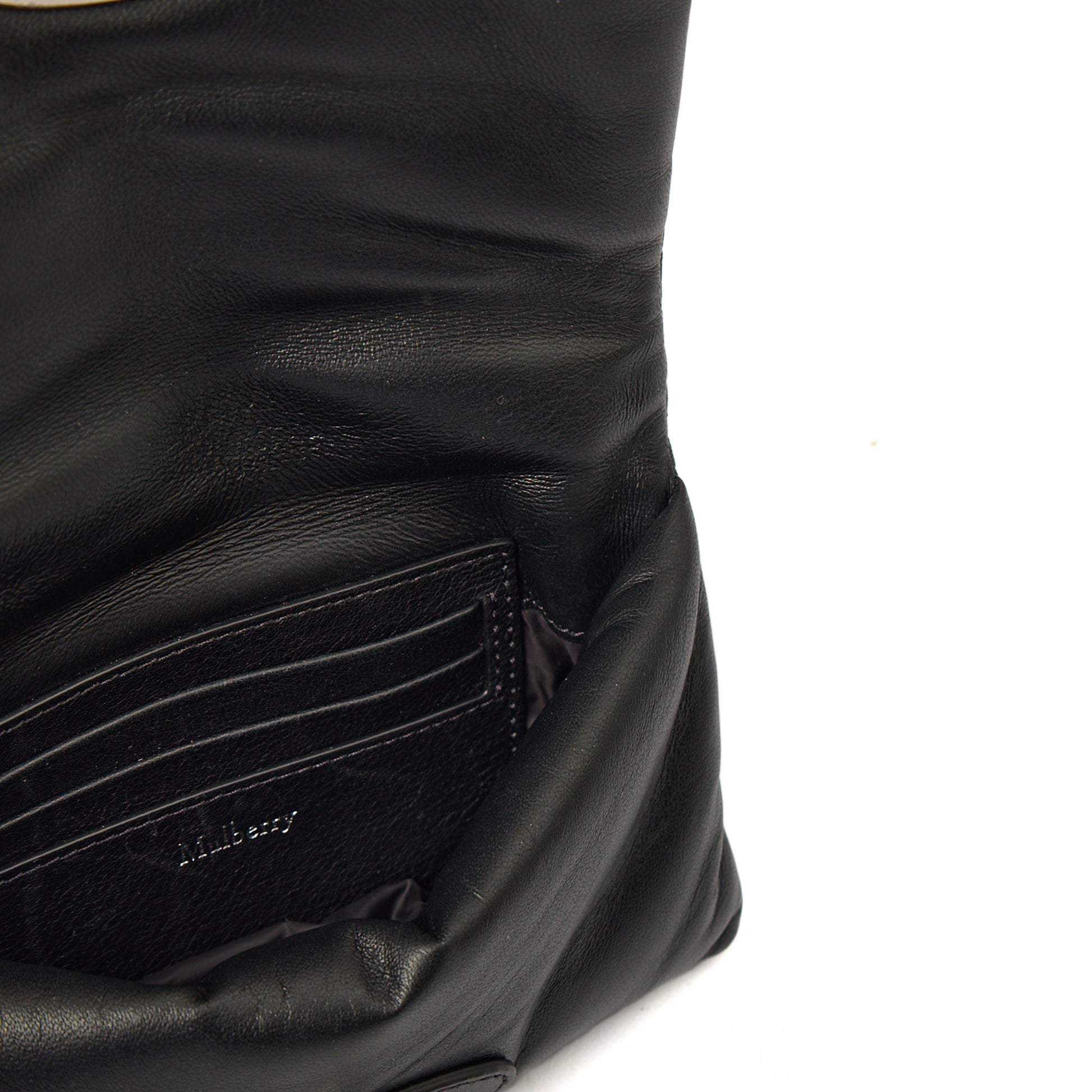 Mulberry Cross Body Little Softie in Black, Leather — Detail View