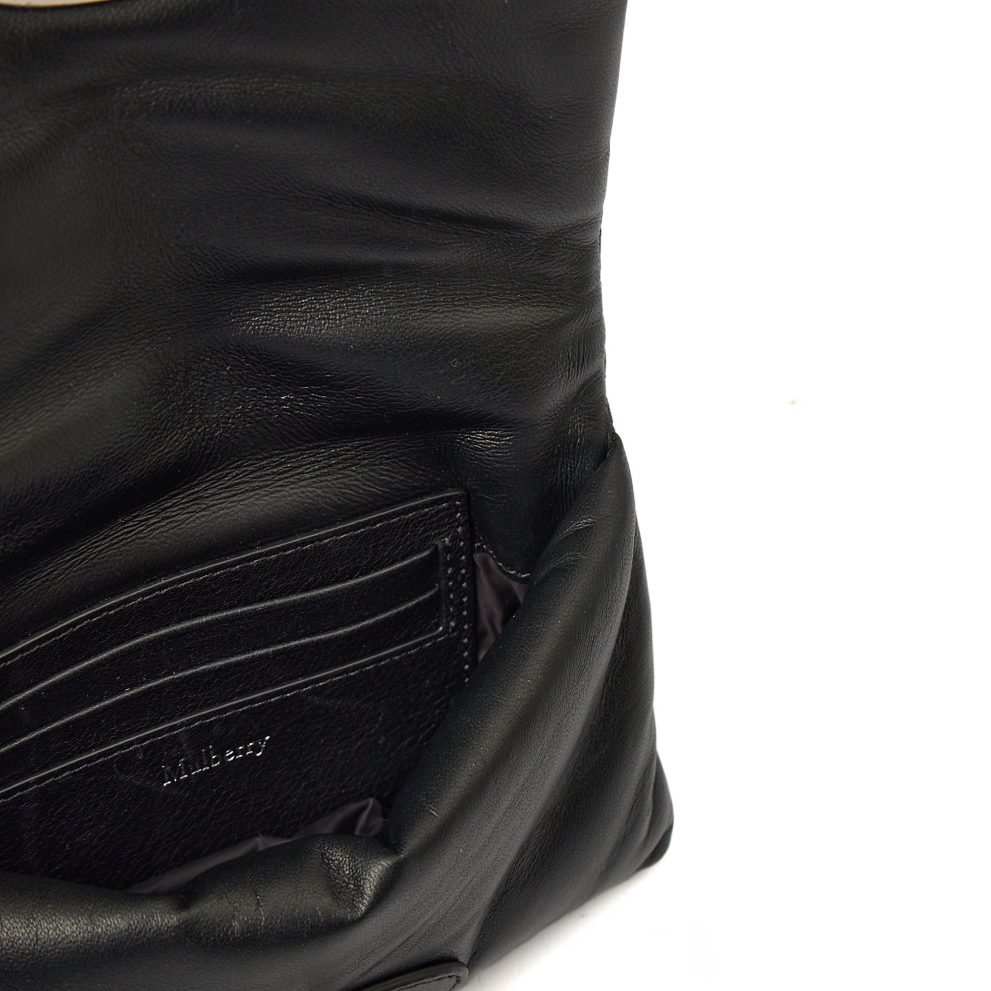 Mulberry Cross Body Little Softie in Black, Leather — Detail View