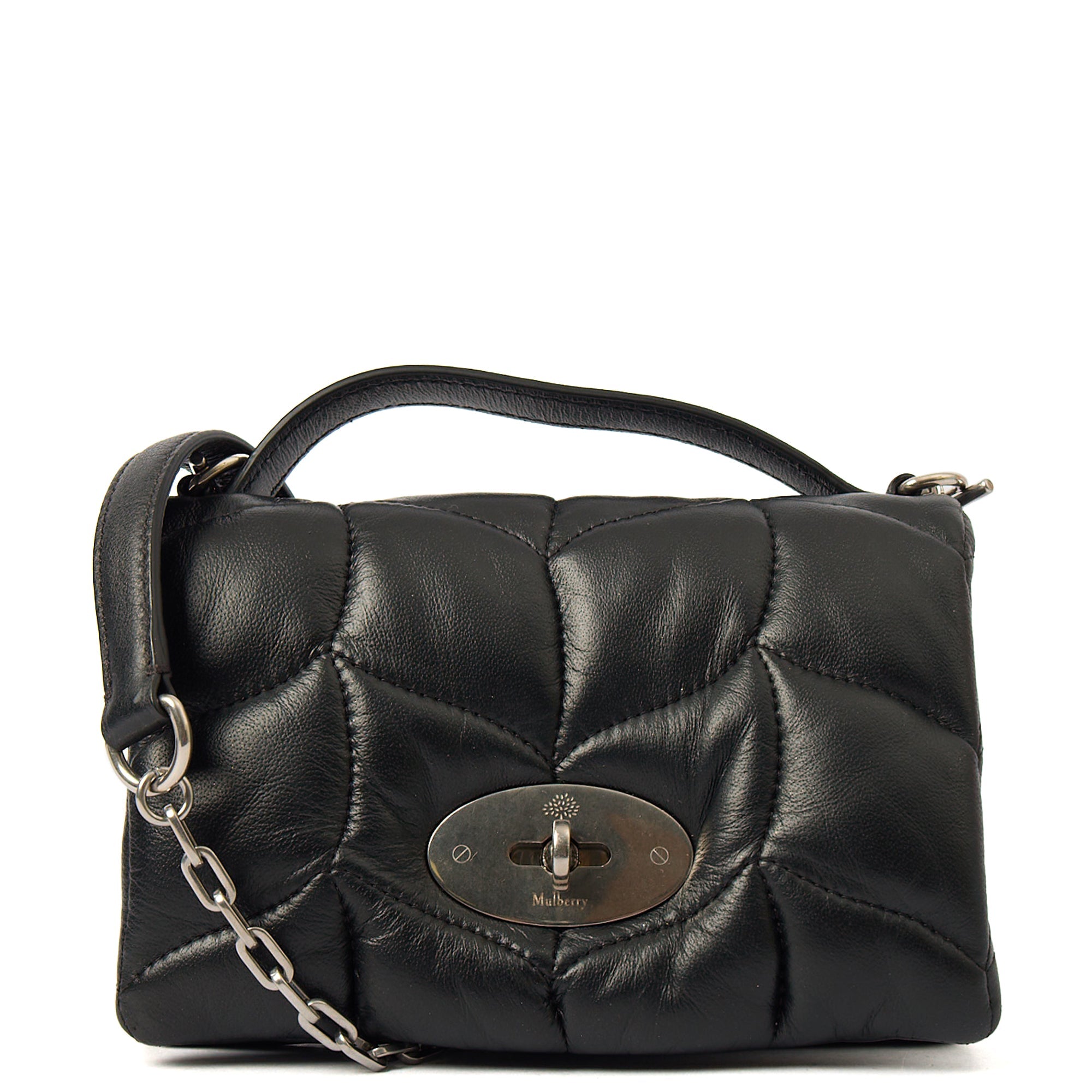 Mulberry Cross Body Little Softie in Black, Leather — Front View