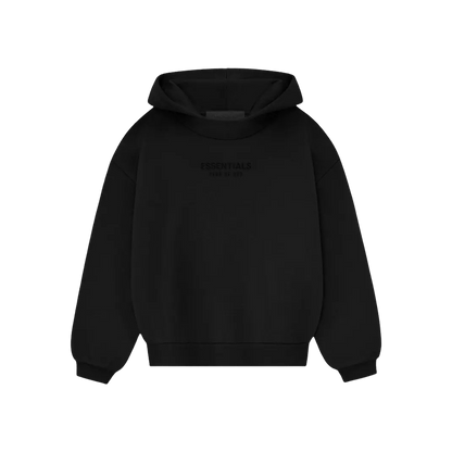Fear of God Essentials Kids Hoodie 'Jet Black' — XXS - 2/3 — Front View