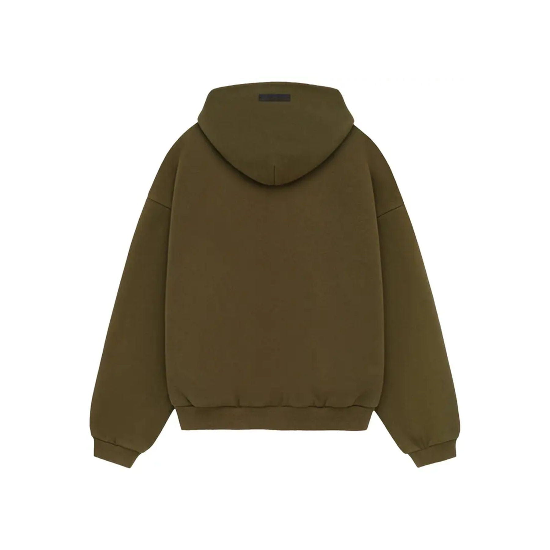 Fear of God Essentials Kids Fleece Hoodie 'Olive' — XXS - 2/3 — Side View