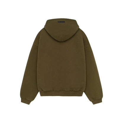 Fear of God Essentials Kids Fleece Hoodie 'Olive' — XXS - 2/3 — Side View