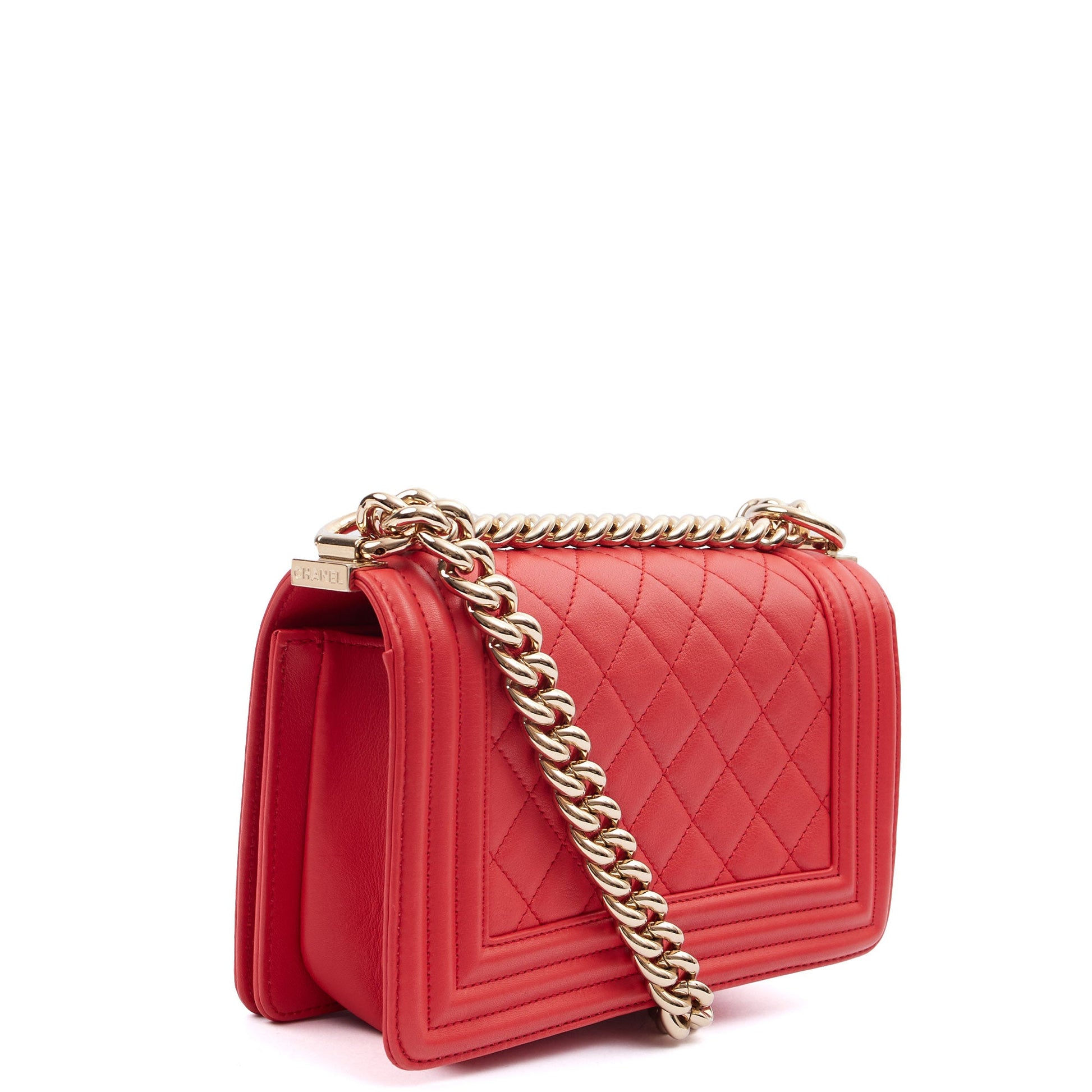 Chanel Cross Body Boy - Small in Red, Leather — Alternate View 12