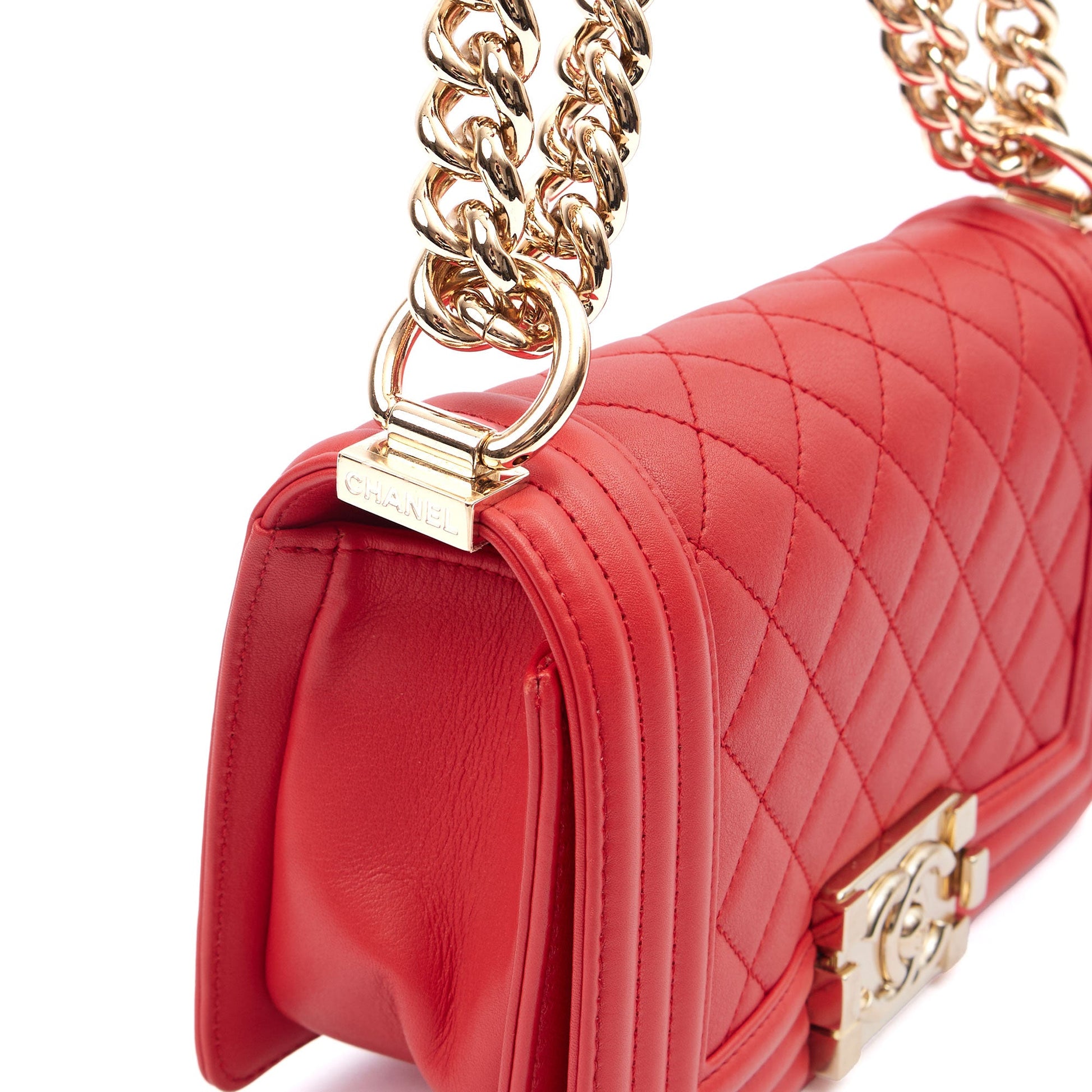 Chanel Cross Body Boy - Small in Red, Leather — Alternate View 19