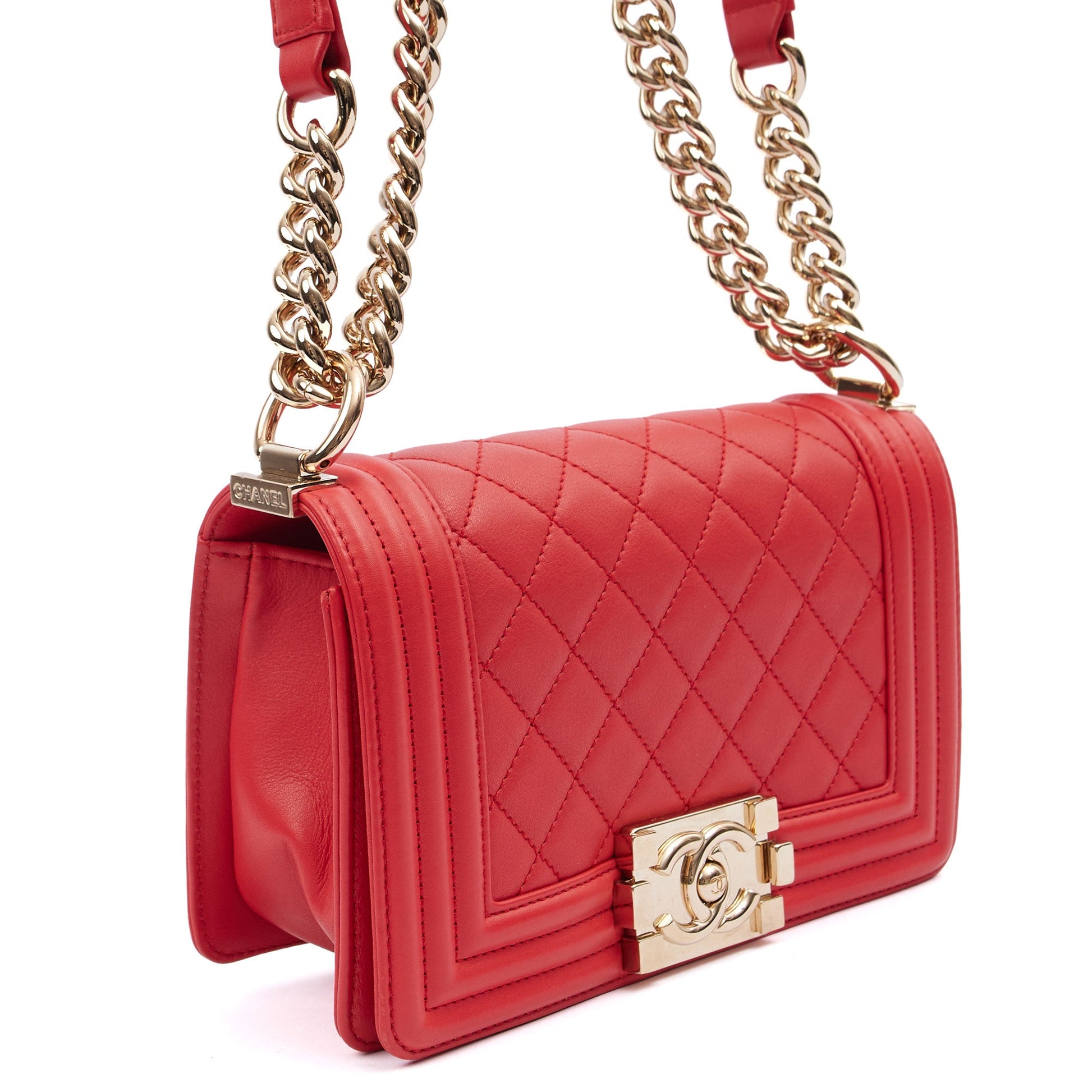 Chanel Cross Body Boy - Small in Red, Leather — Alternate View 18