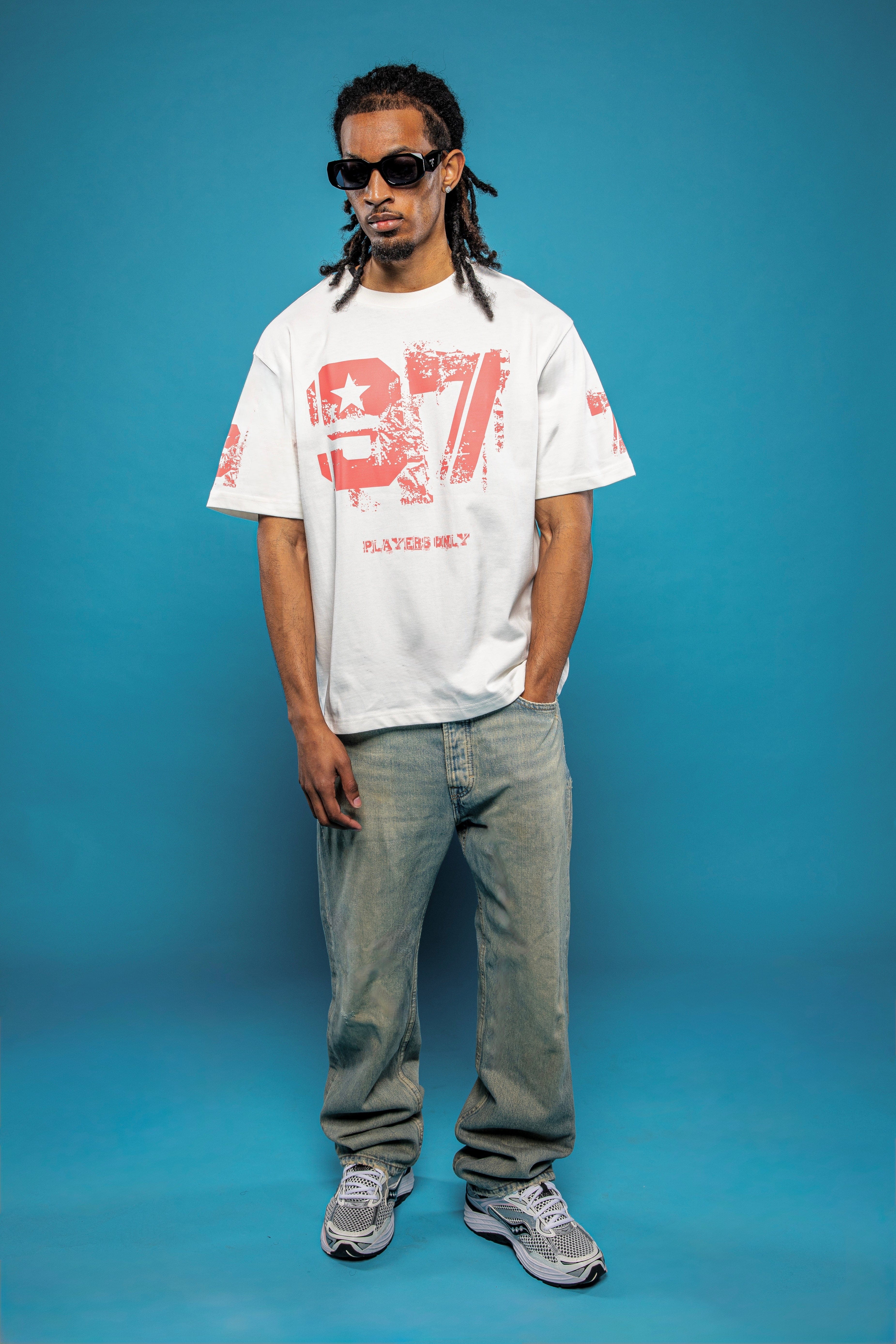 PLAYERS ONLY DISTRESSED 97 JERSEY TEE — Small — Back View