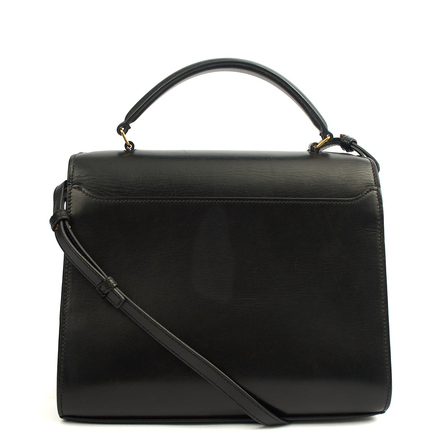 Saint Laurent Top Handle Cassandra Top Handle - Medium in Black, Leather — Alternate View 10