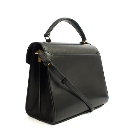 Saint Laurent Top Handle Cassandra Top Handle - Medium in Black, Leather — Alternate View 9