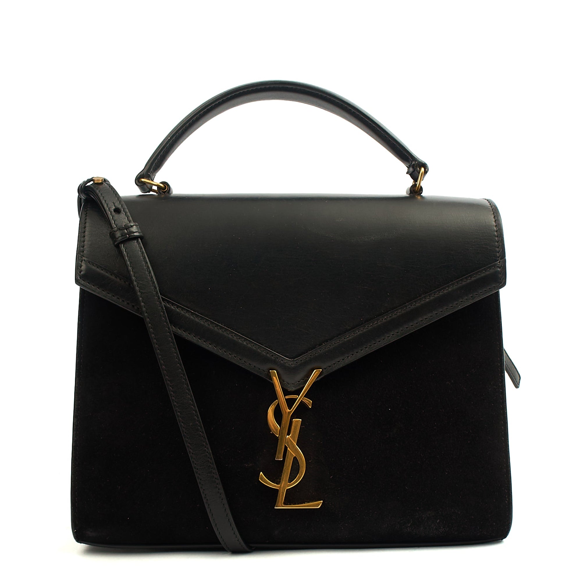 Saint Laurent Top Handle Cassandra Top Handle - Medium in Black, Leather — Alternate View 7