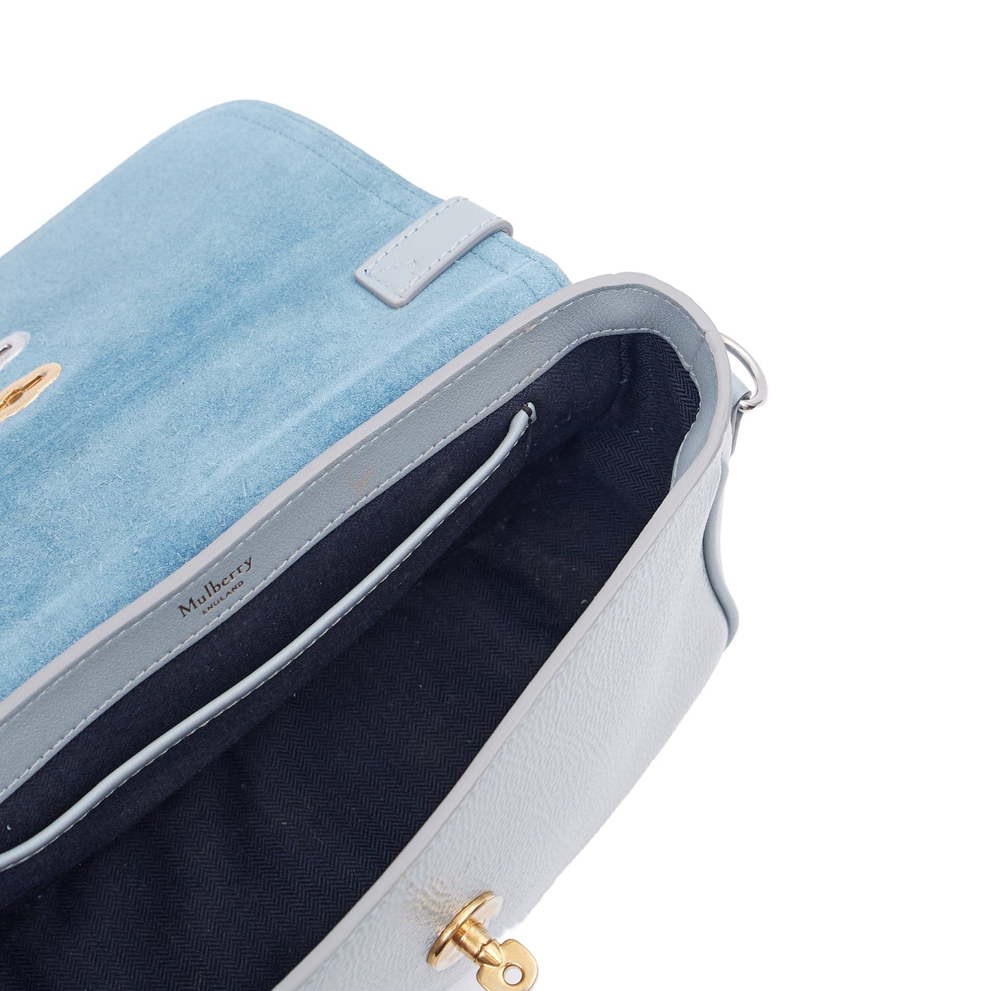 Mulberry Top Handle Bryn - Small in Blue, Patent Leather — Detail View