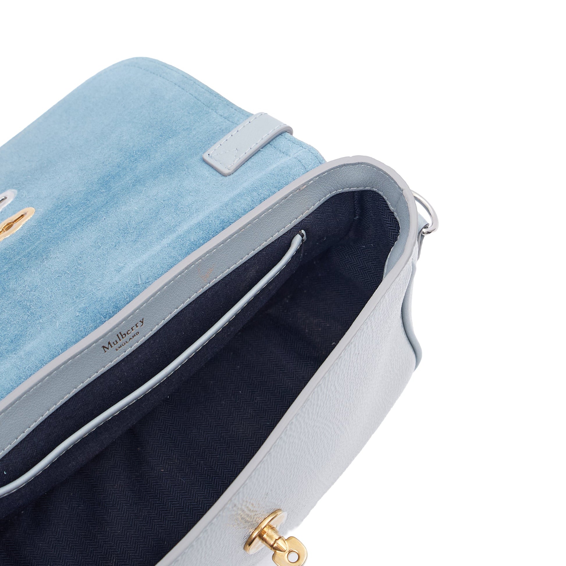Mulberry Top Handle Bryn - Small in Blue, Patent Leather — Detail View
