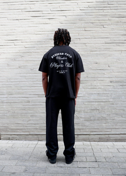 PLAYERS ONLY BLACK EMBROIDERED TEE — Small — Top View