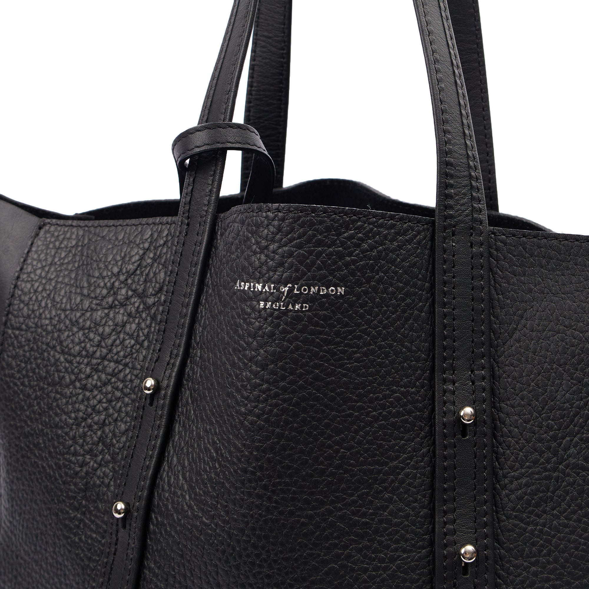 Aspinal of London Tote London Tote - Midi in Black, Leather — Lifestyle View