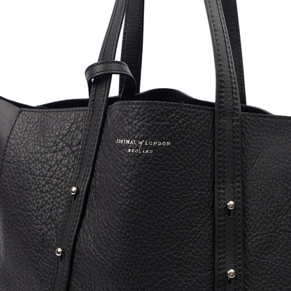 Aspinal of London Tote London Tote - Midi in Black, Leather — Lifestyle View