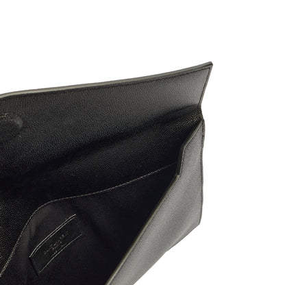 Saint Laurent Clutch Uptown Pouch in Black, Calfskin Leather — Alternate View 7