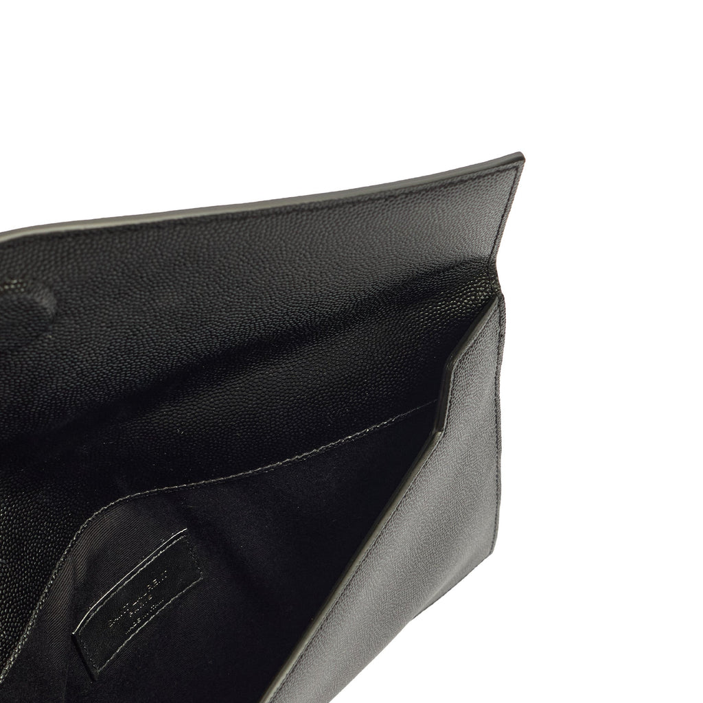 Saint Laurent Clutch Uptown Pouch in Black, Calfskin Leather — Alternate View 14
