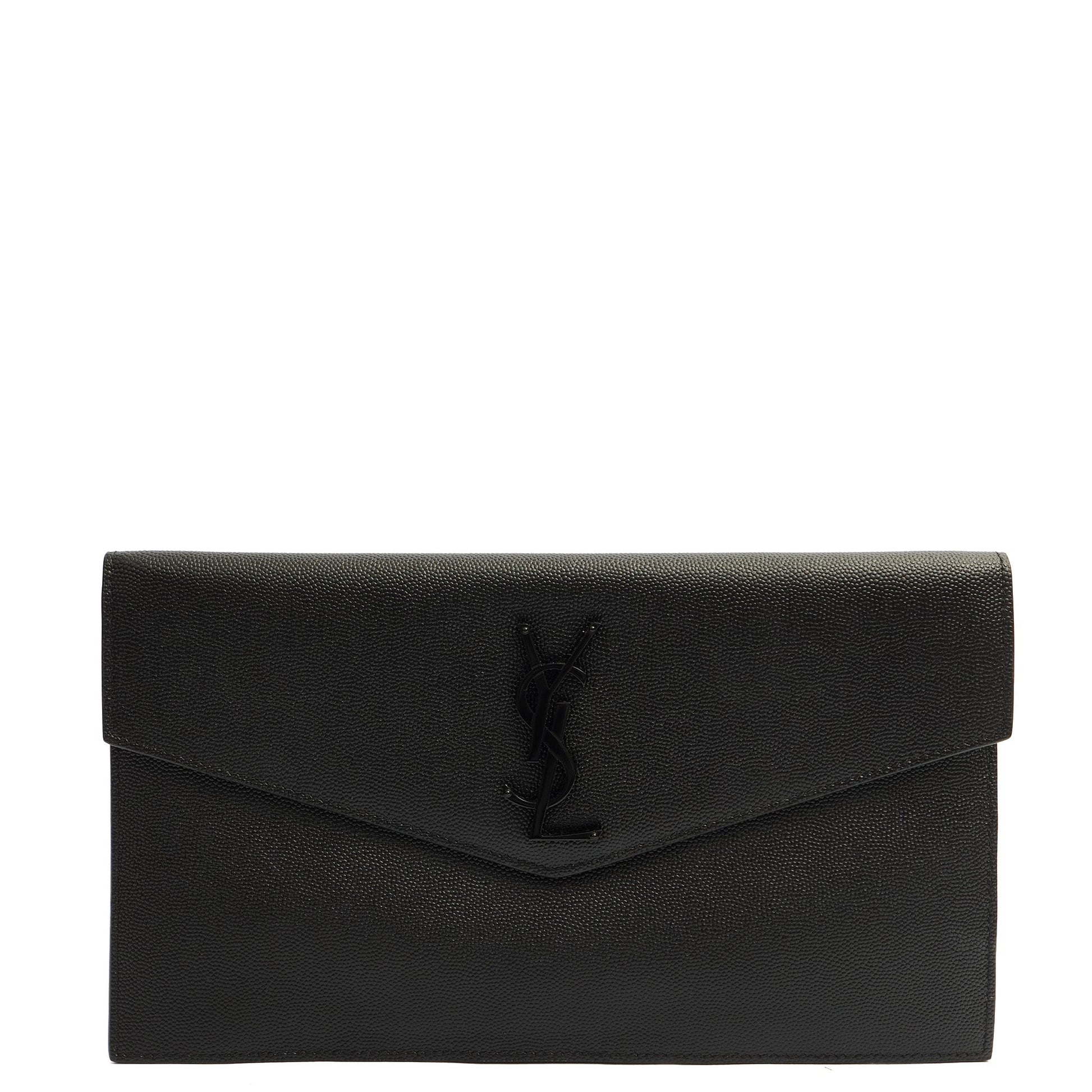 Saint Laurent Clutch Uptown Pouch in Black, Calfskin Leather — Alternate View 15