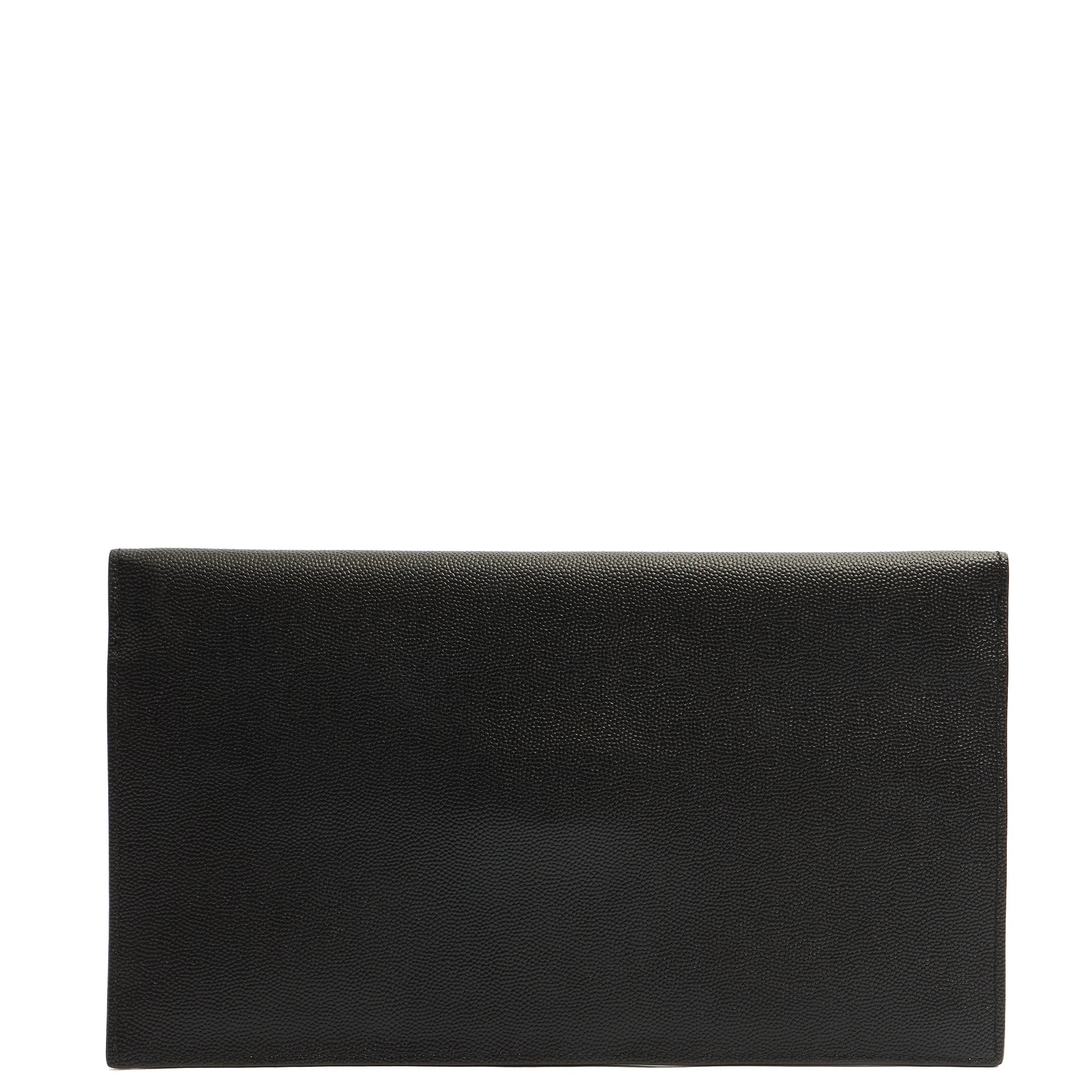 Saint Laurent Clutch Uptown Pouch in Black, Calfskin Leather — Back View