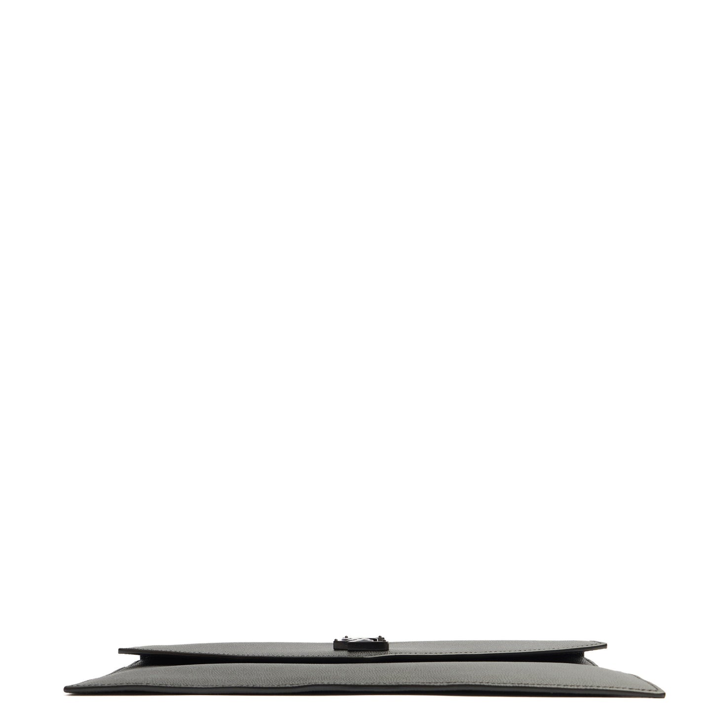 Saint Laurent Clutch Uptown Pouch in Black, Calfskin Leather — Top View