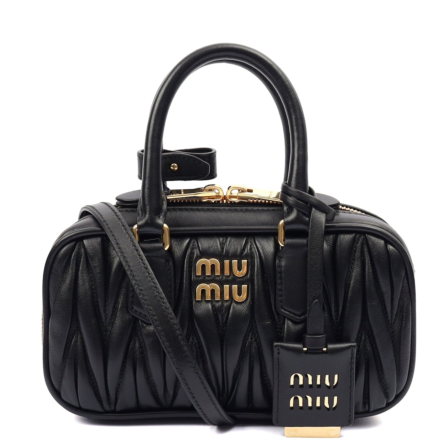 Miu Miu Tote Arcadie in Black, Leather — Front View