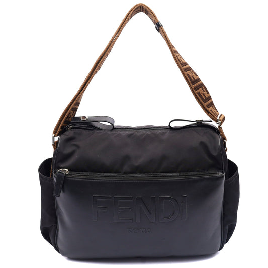 Fendi Tote Baby Changing Bag in Black, Fabric — Front View