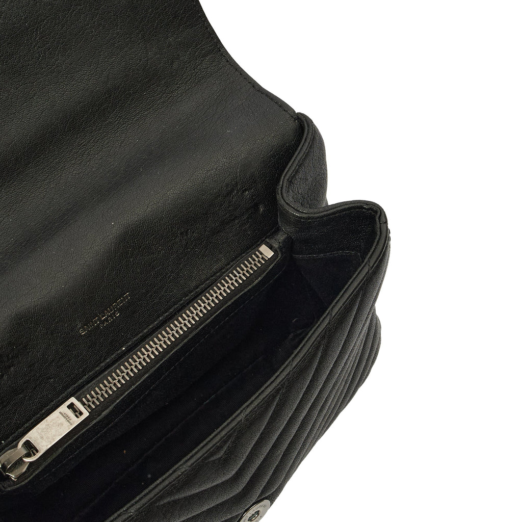 Saint Laurent Cross Body College - Medium in Black, Leather — Detail View