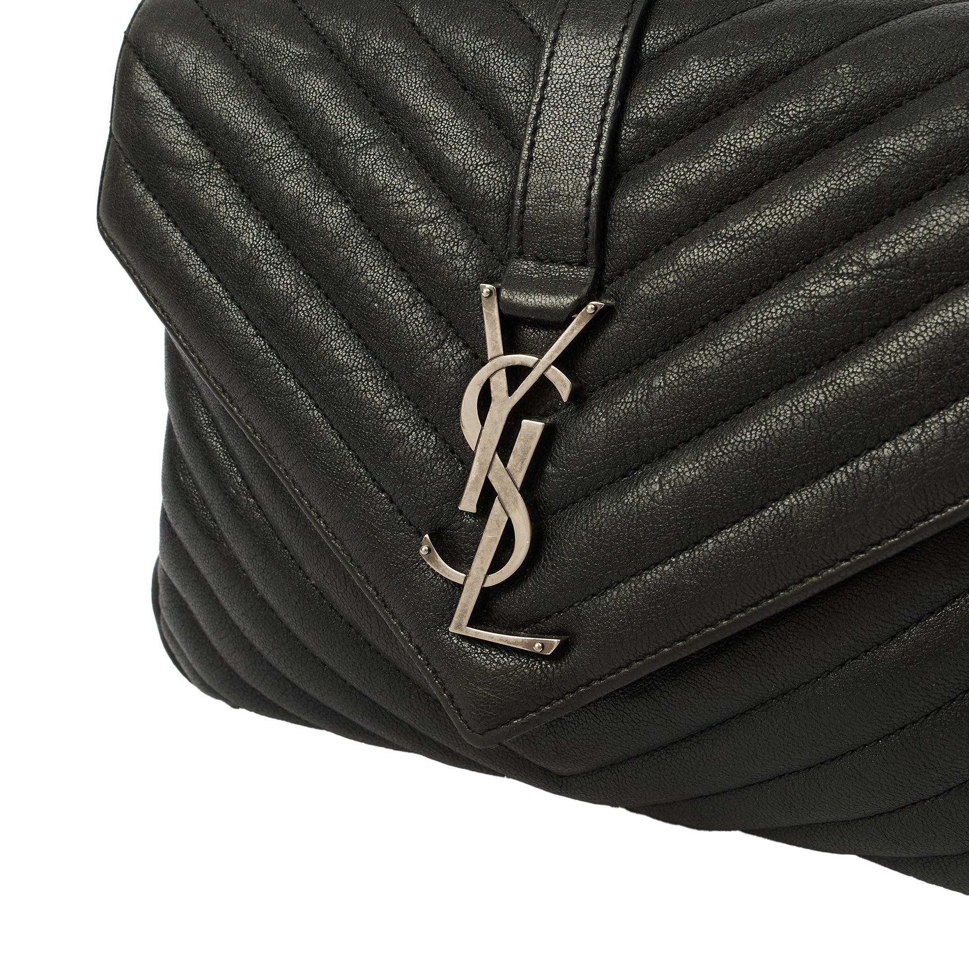 Saint Laurent Cross Body College - Medium in Black, Leather — Lifestyle View