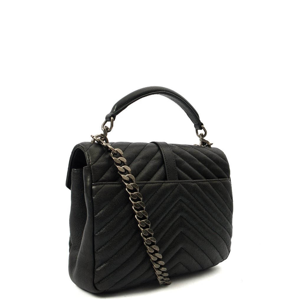 Saint Laurent Cross Body College - Medium in Black, Leather — Side View