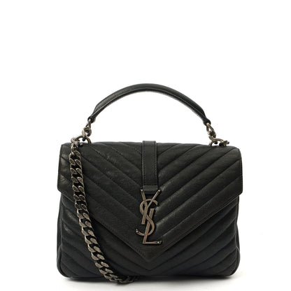 Saint Laurent Cross Body College - Medium in Black, Leather — Front View