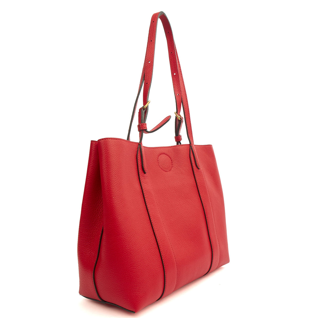 Mulberry Tote Bayswater Tote - Small in Scarlet Red, Leather — Side View