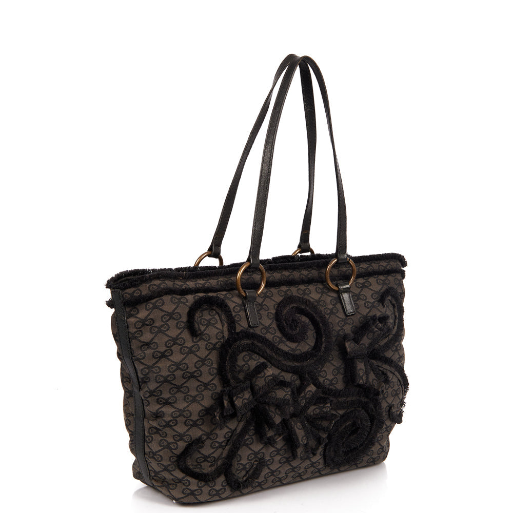 Anya Hindmarch Tote Tote in Black, Fabric — Side View
