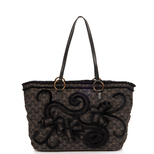 Anya Hindmarch Tote Tote in Black, Fabric — Front View
