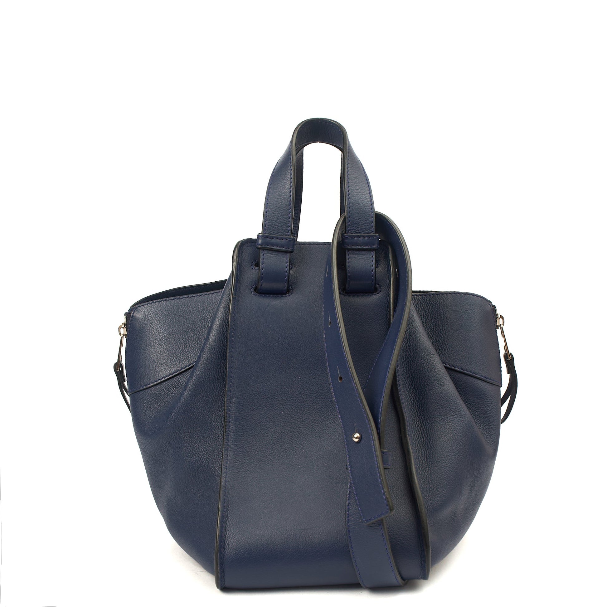 Loewe Tote Hammock - Medium in Blue, Leather — Back View