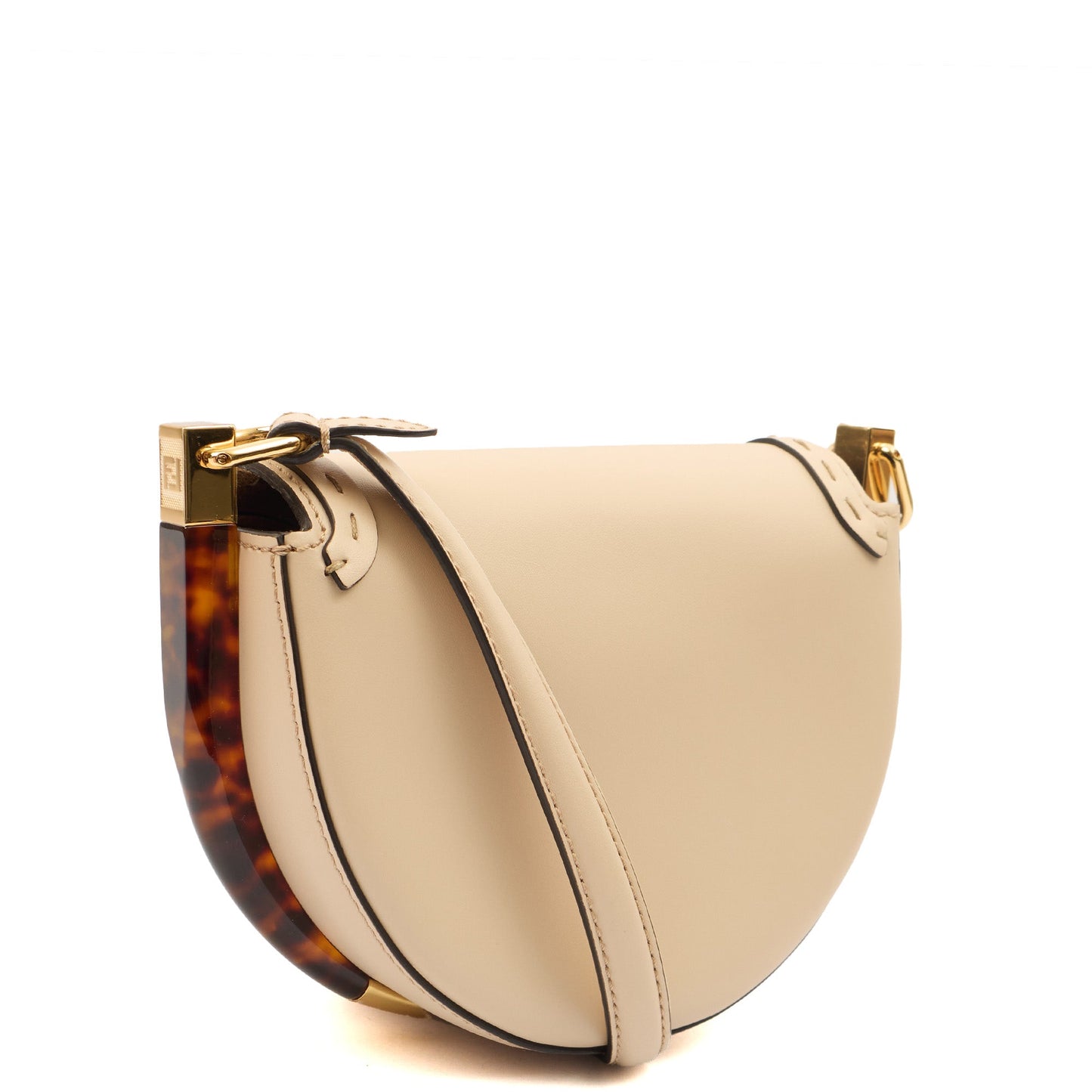 Fendi Cross Body Moonlight in Neutral, Leather — Side View