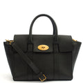 Mulberry Cross Body Bayswater with Strap in Black, Leather — Front View
