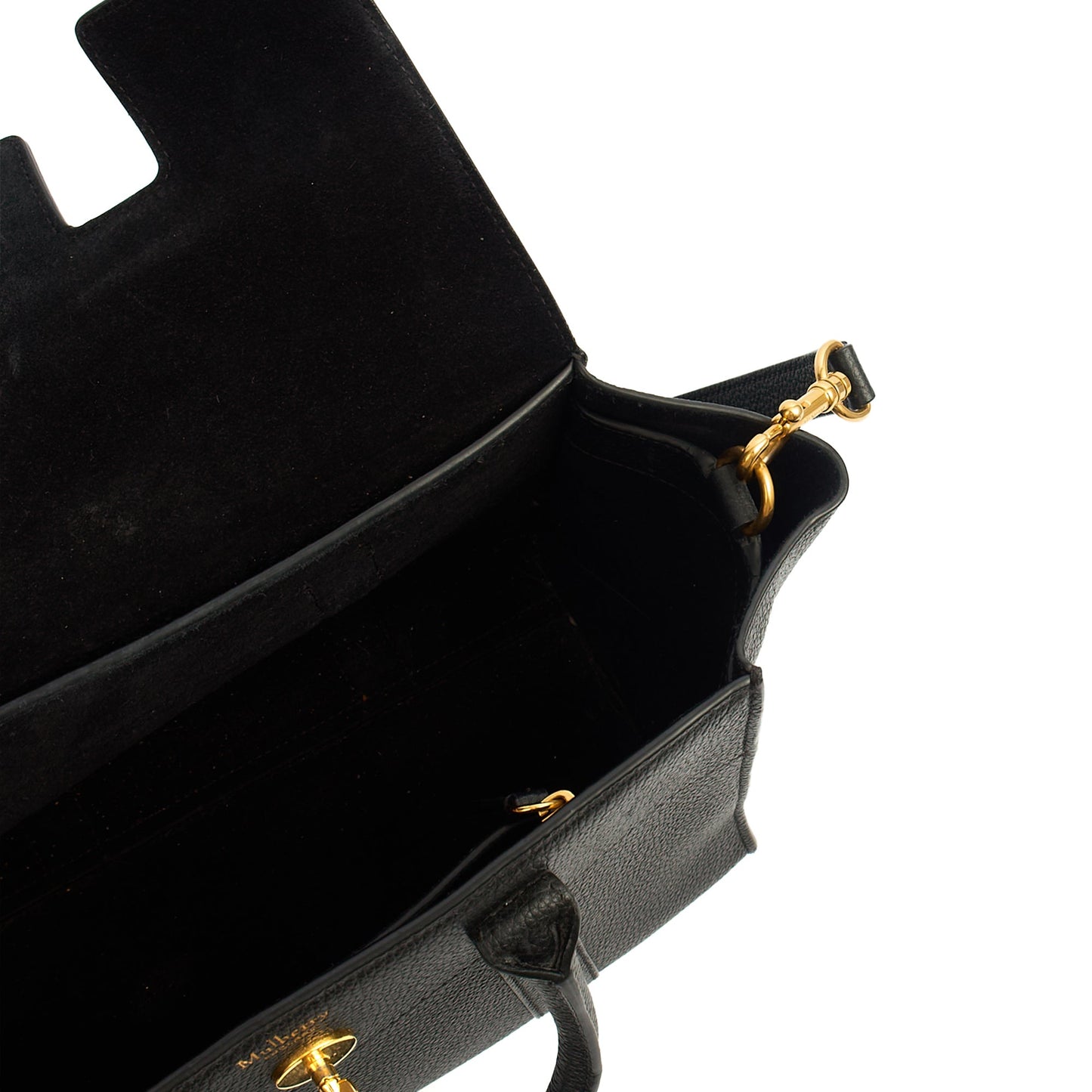 Mulberry Cross Body Bayswater with Strap in Black, Leather — Detail View