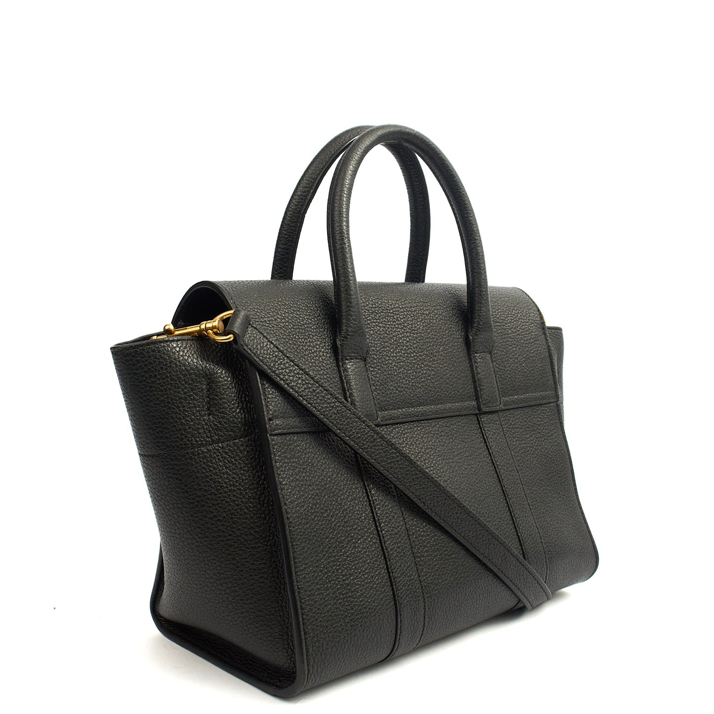 Mulberry Cross Body Bayswater with Strap in Black, Leather — Side View