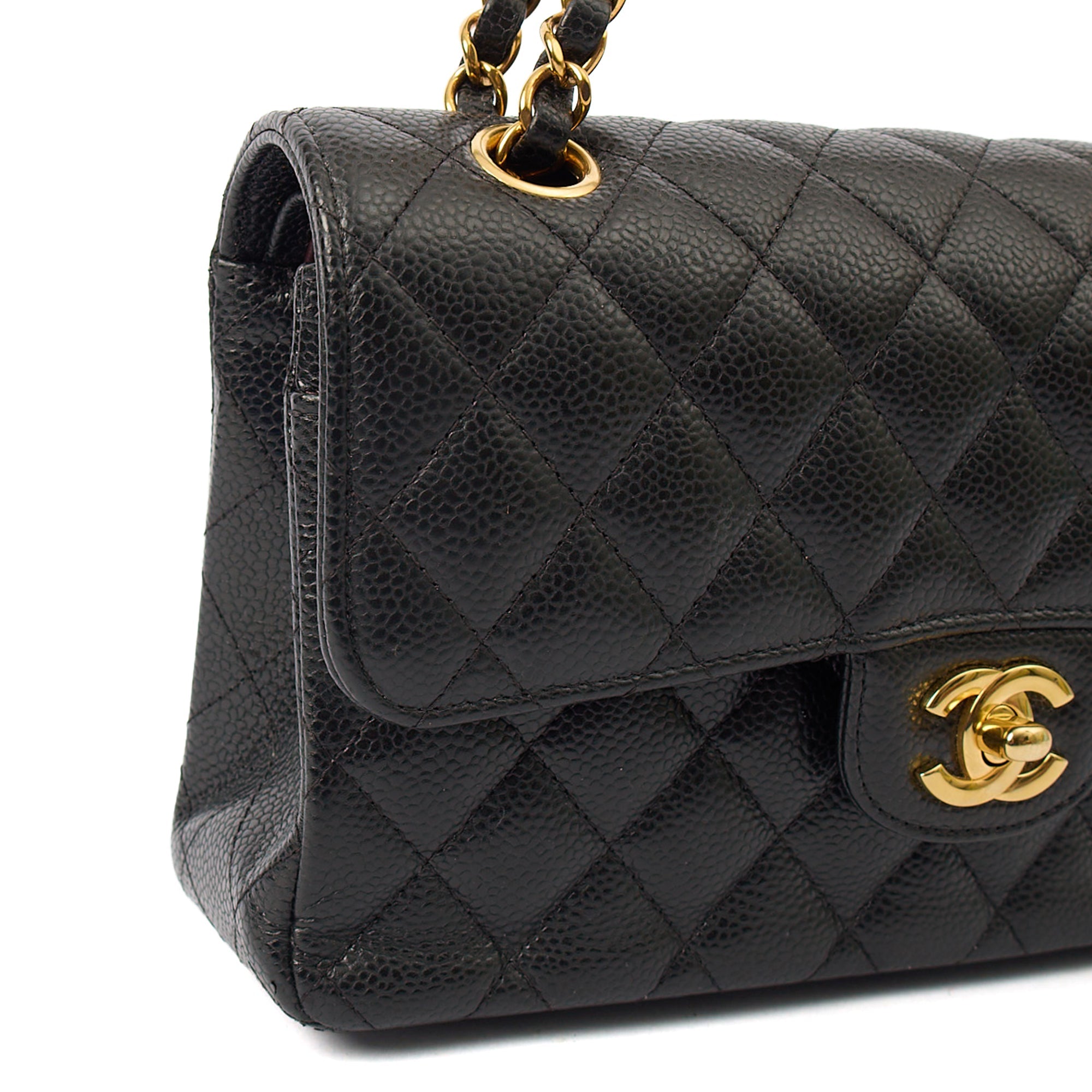 Chanel Shoulder Bag Classic Double Flap - Small in Black, Caviar Leather — Alternate View 9
