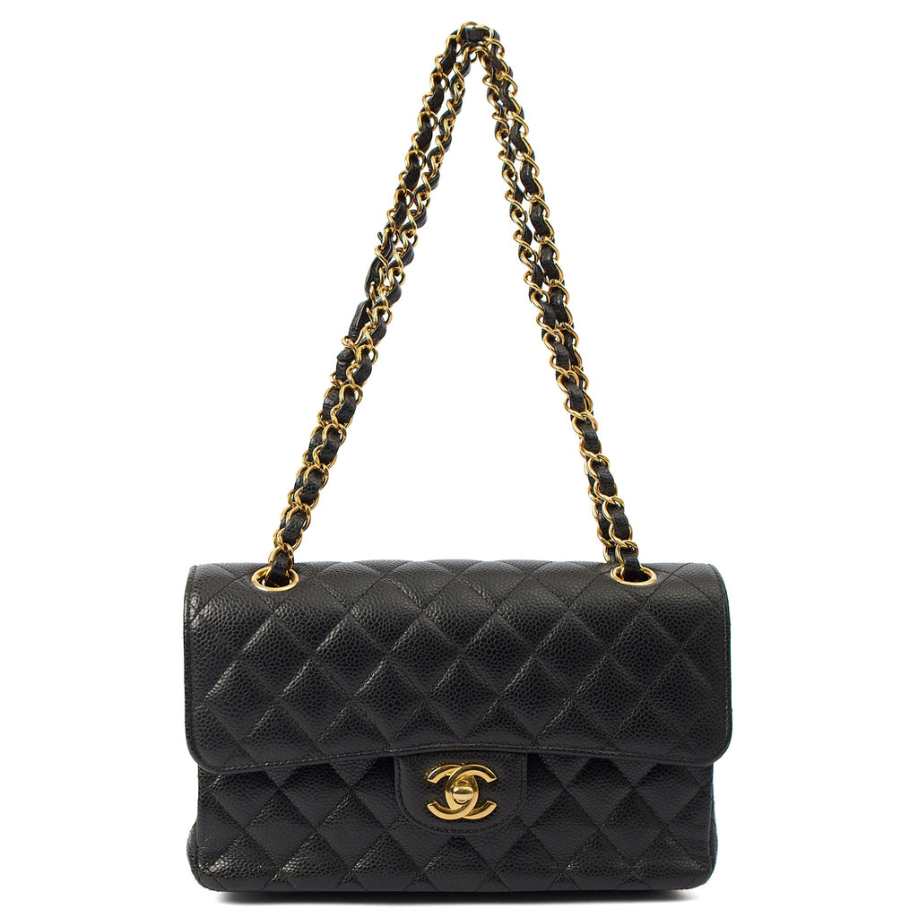 Chanel Shoulder Bag Classic Double Flap - Small in Black, Caviar Leather — Alternate View 8