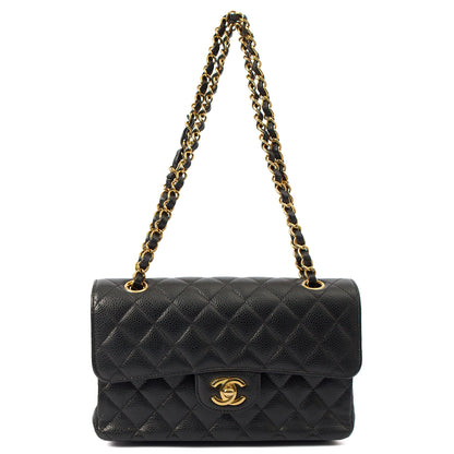Chanel Shoulder Bag Classic Double Flap - Small in Black, Caviar Leather — Alternate View 8