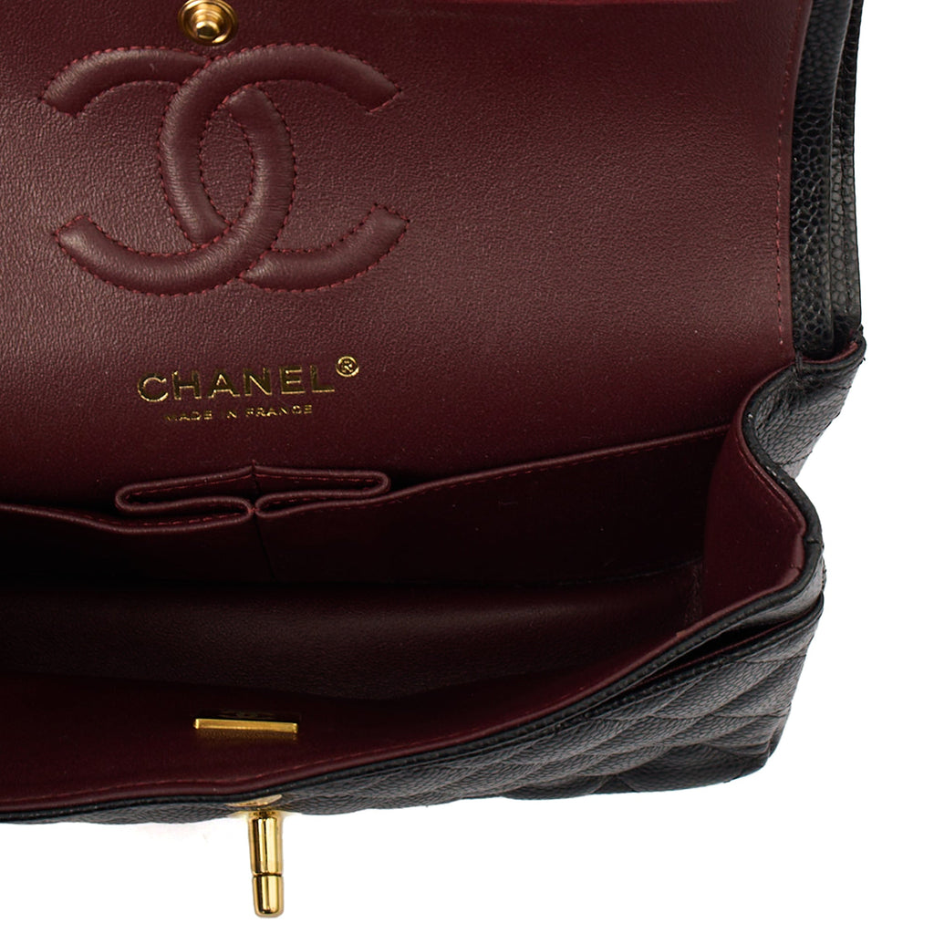 Chanel Shoulder Bag Classic Double Flap - Small in Black, Caviar Leather — Alternate View 14