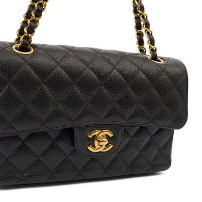 Chanel Shoulder Bag Classic Double Flap - Small in Black, Caviar Leather — Alternate View 10