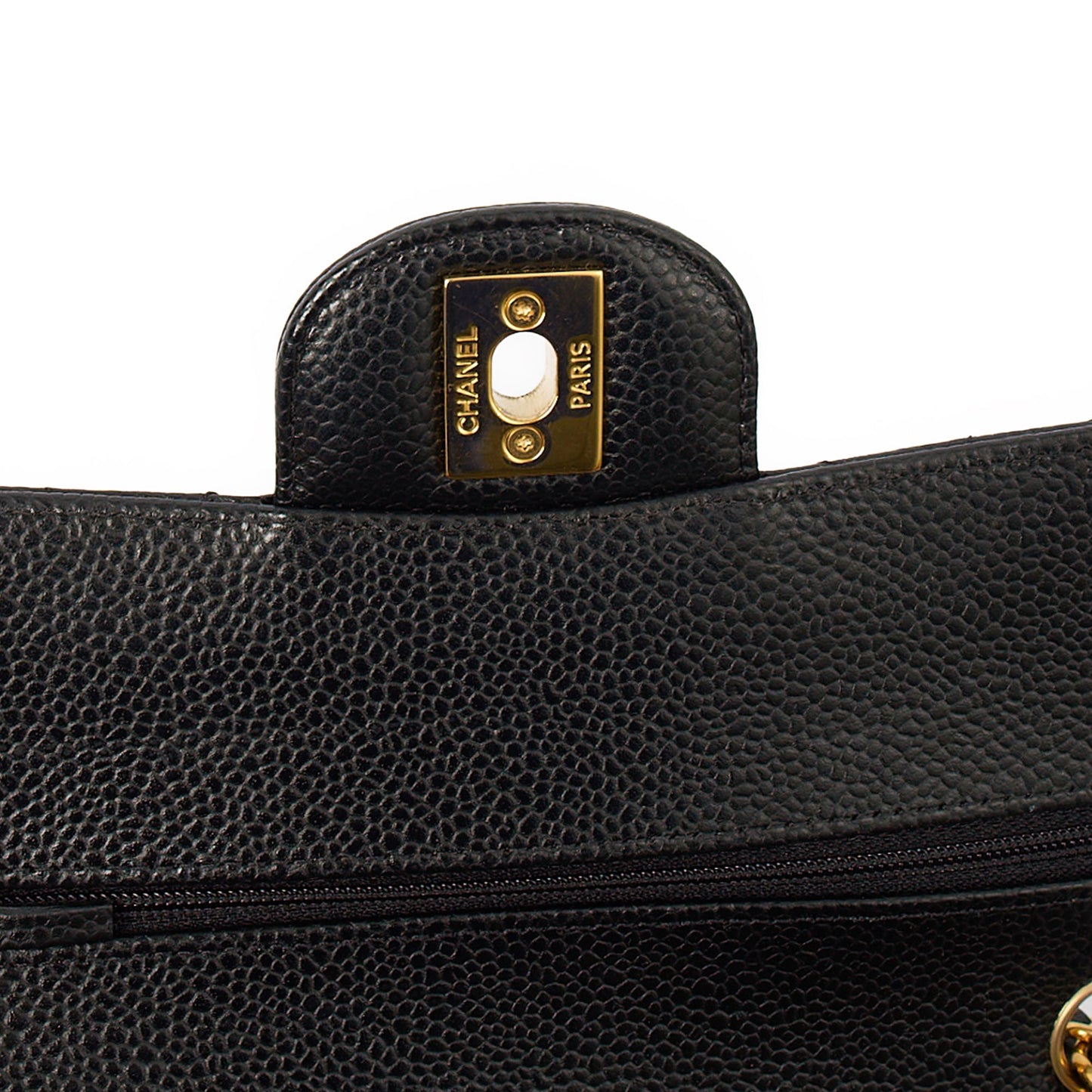 Chanel Shoulder Bag Classic Double Flap - Small in Black, Caviar Leather — Alternate View 12