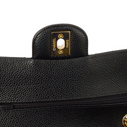 Chanel Shoulder Bag Classic Double Flap - Small in Black, Caviar Leather — Alternate View 12