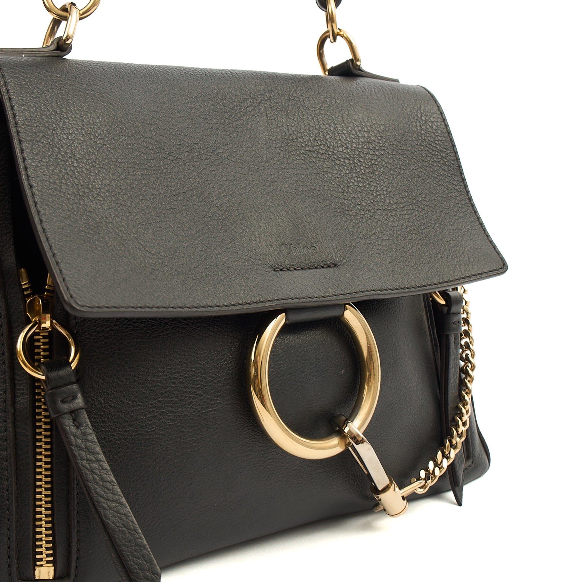 Chloe Top Handle Faye - Medium in Black, Calfskin Leather — Alternate View 12
