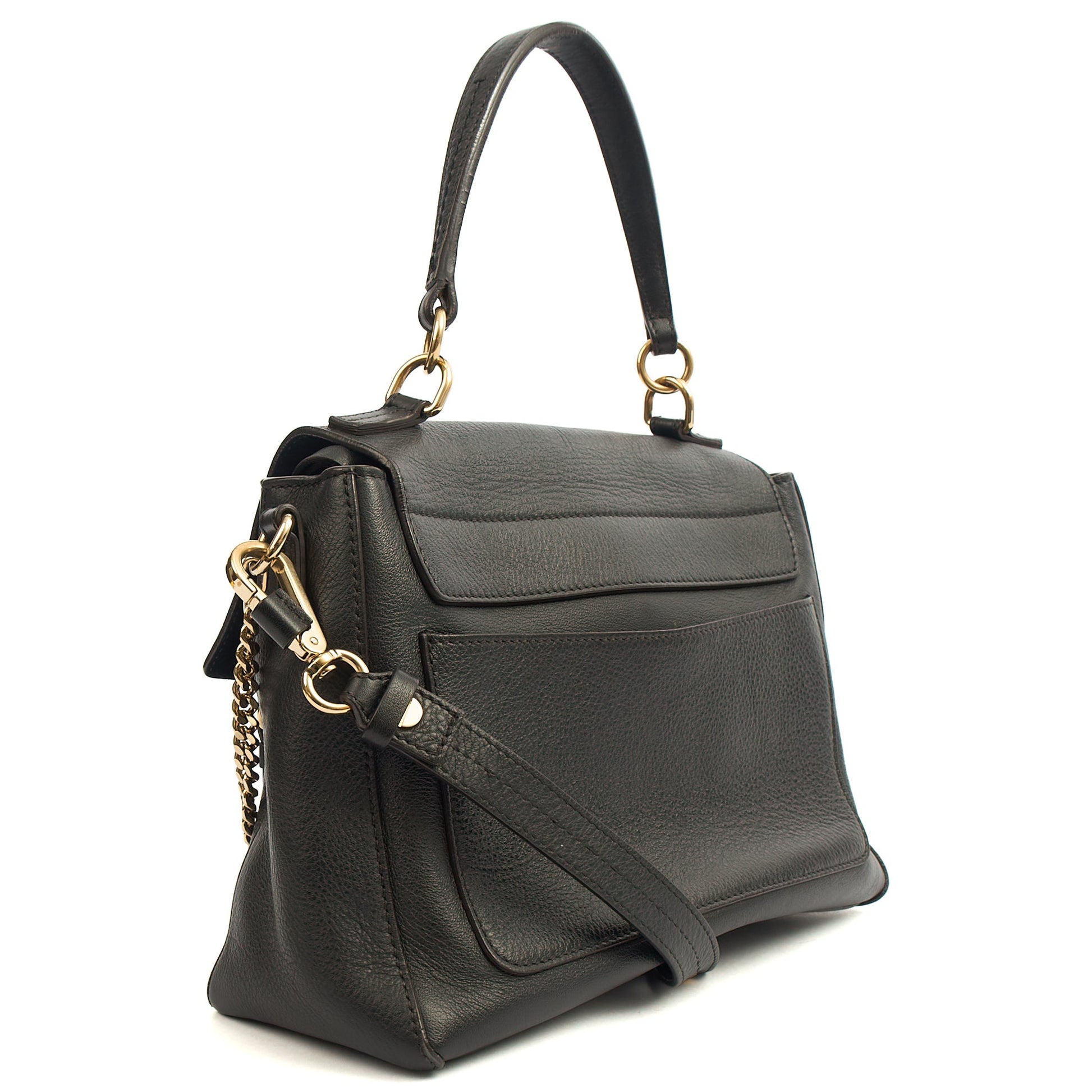 Chloe Top Handle Faye - Medium in Black, Calfskin Leather — Alternate View 14